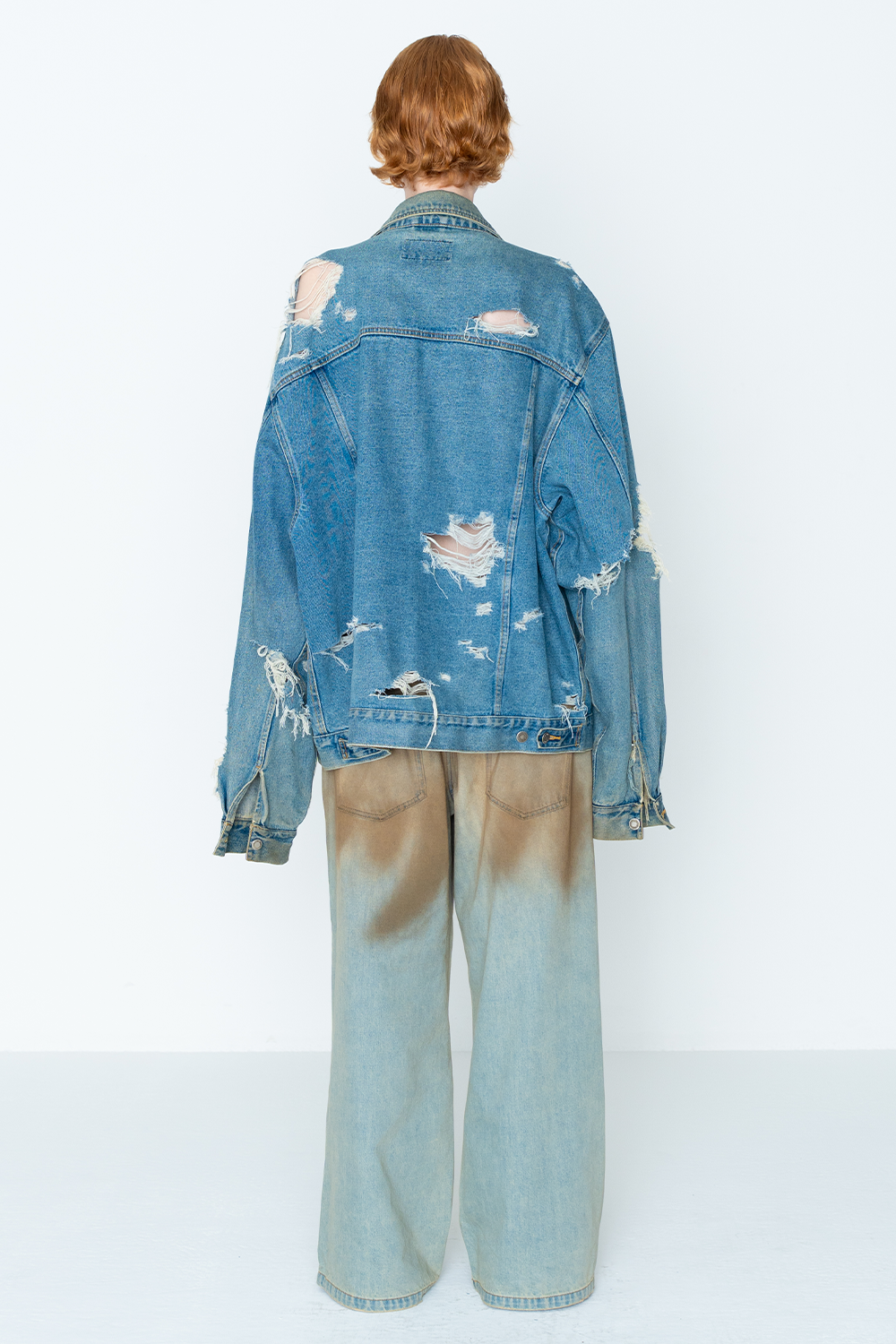 STRAIGHT DENIM PANTS/BLU