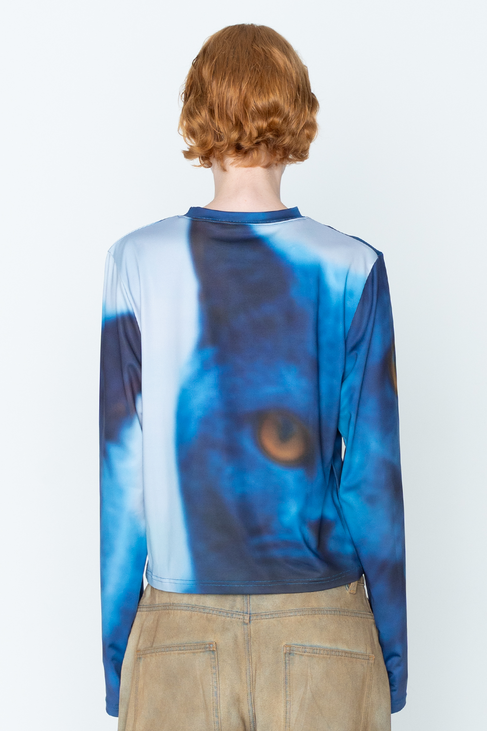 CAT PRINT TOP/BLU
