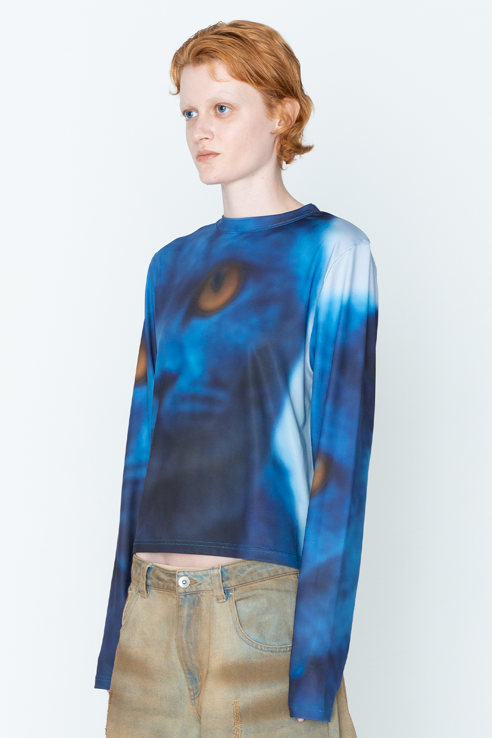 CAT PRINT TOP/BLU