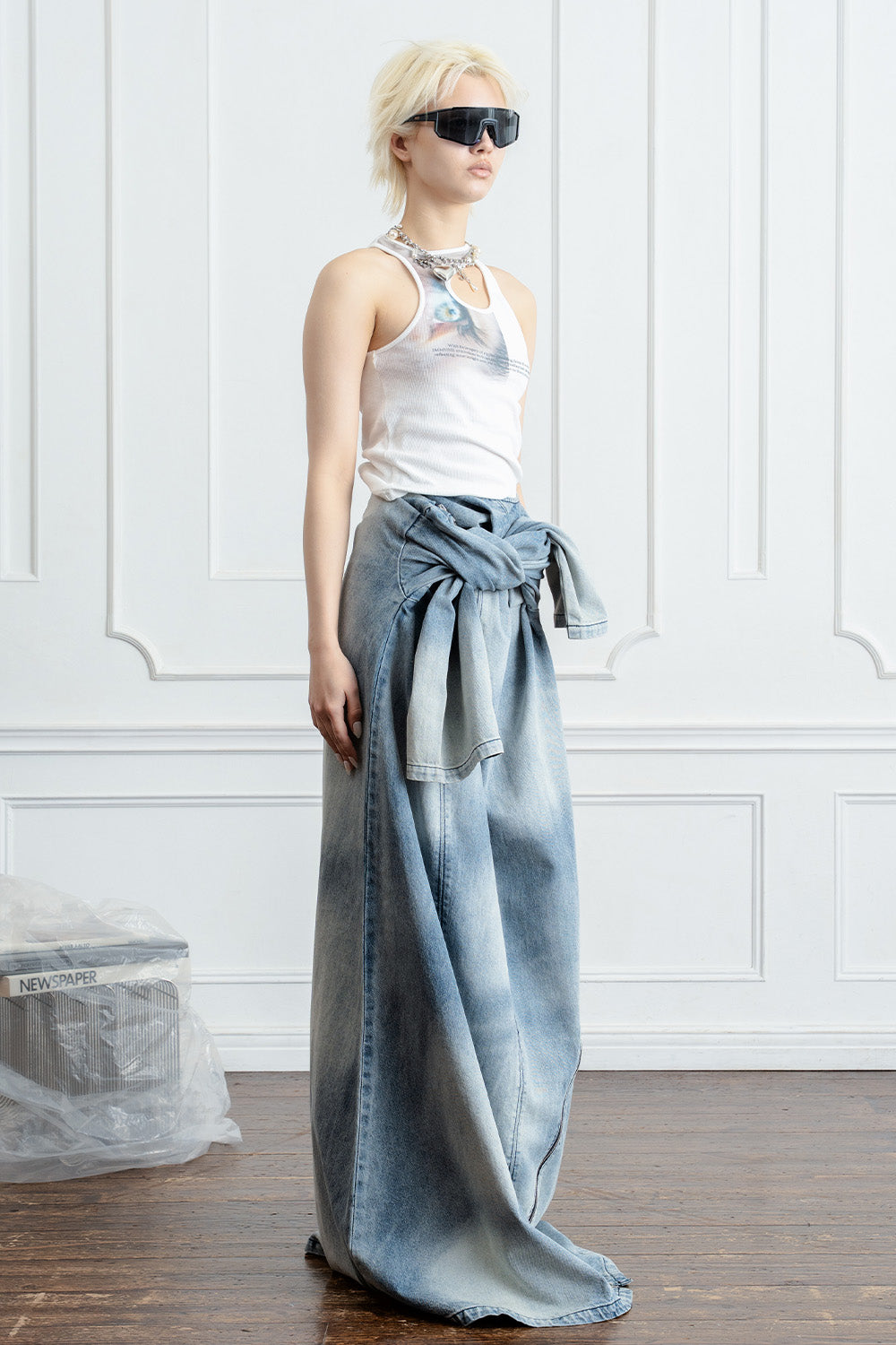 DENIM ZIP DRESS
