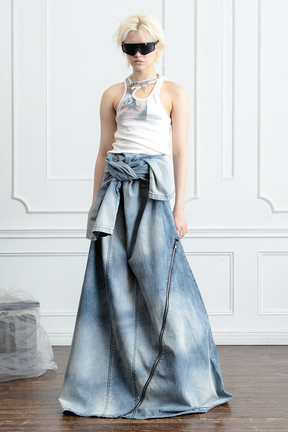 DENIM ZIP DRESS